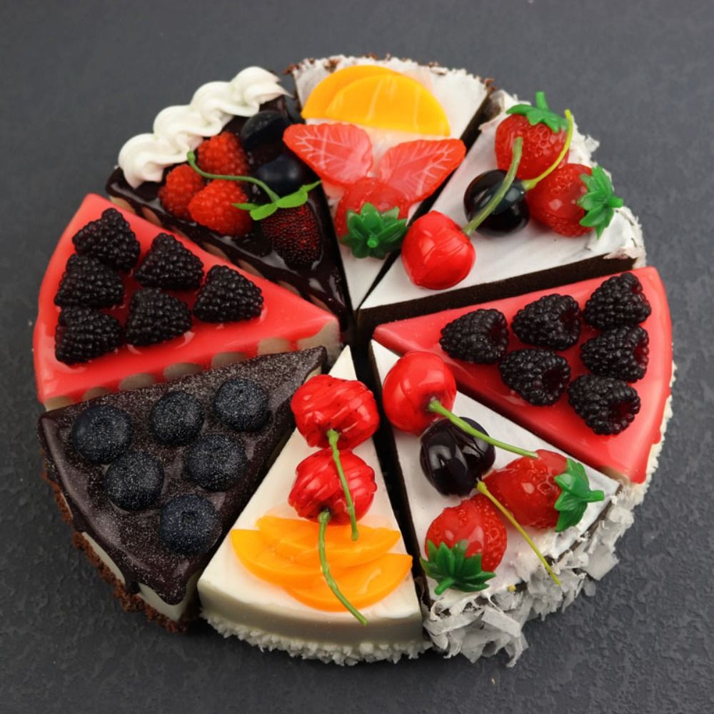 Shop Home Fragrance - 創造的な三角形ケーキシミュレーションケーキ、軽い香りのケーキモデル、偽物の柔らかい写真撮影用小道具、コーヒーショップ向け