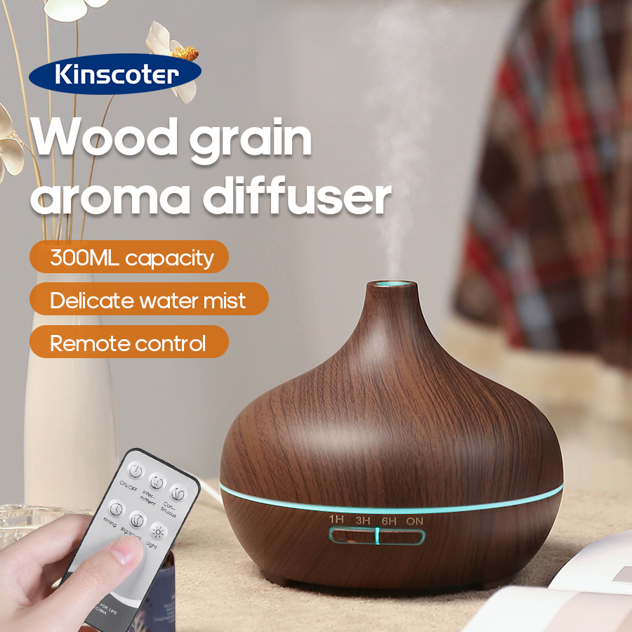 Home Fragrance Products - KINSCOTER 木目調アロマディフューザー 300 ミリリットルエッセンシャルアロマオイル超音波空気加湿器 3 タイマー
