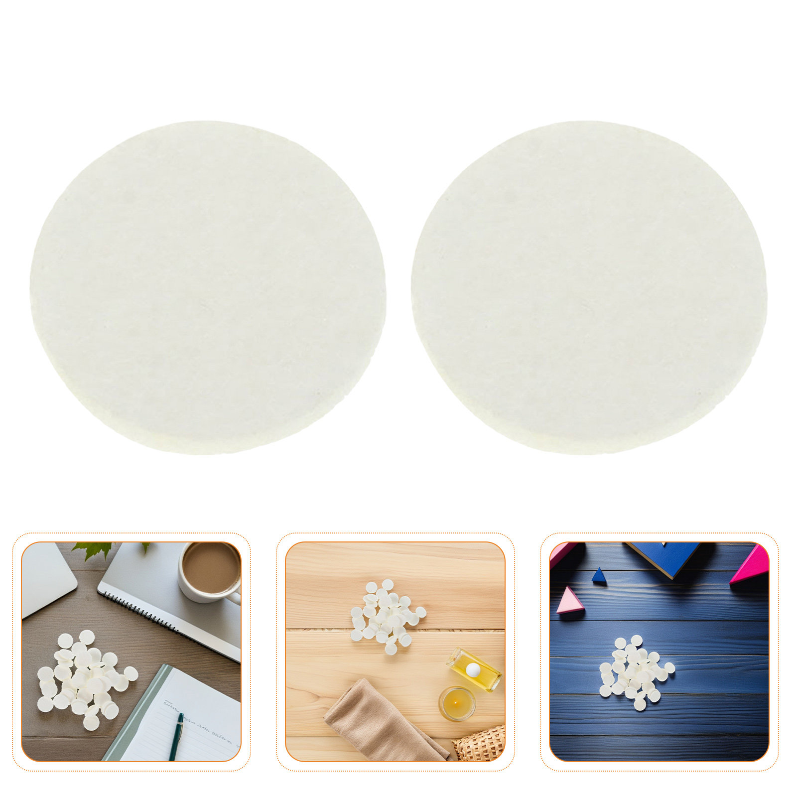 Diffuser Necklace Locket - 300枚入り エッセンシャルオイルディフューザー用コットンパッド 交換用 コンパクトな丸型アロマリフィルパッド 車用ロケットネックレスブレスレット用