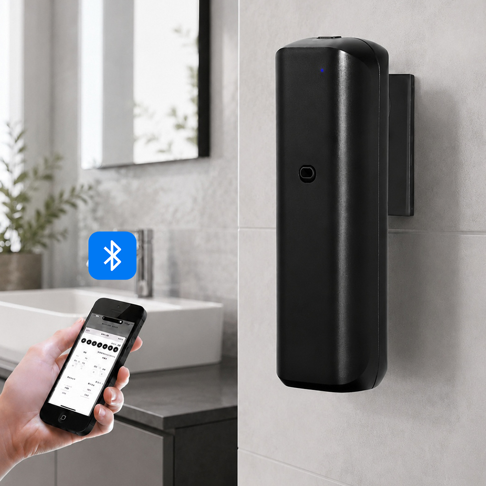 Home Fragrance System - 壁掛け式無水アロマディフューザー、Bluetooth制御、エッセンシャルオイルネブライザー、家庭、トイレ、ホテル、寝室用空気清浄機
