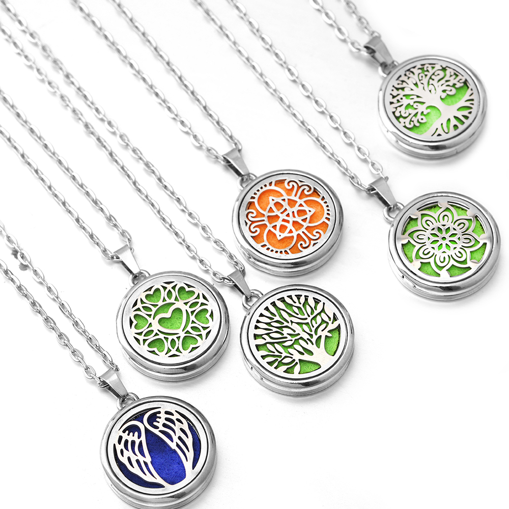 ファッション天使の羽蝶パターン 28 ミリメートルアロマネッ - Diffuser Necklace Locket のレビューと価格