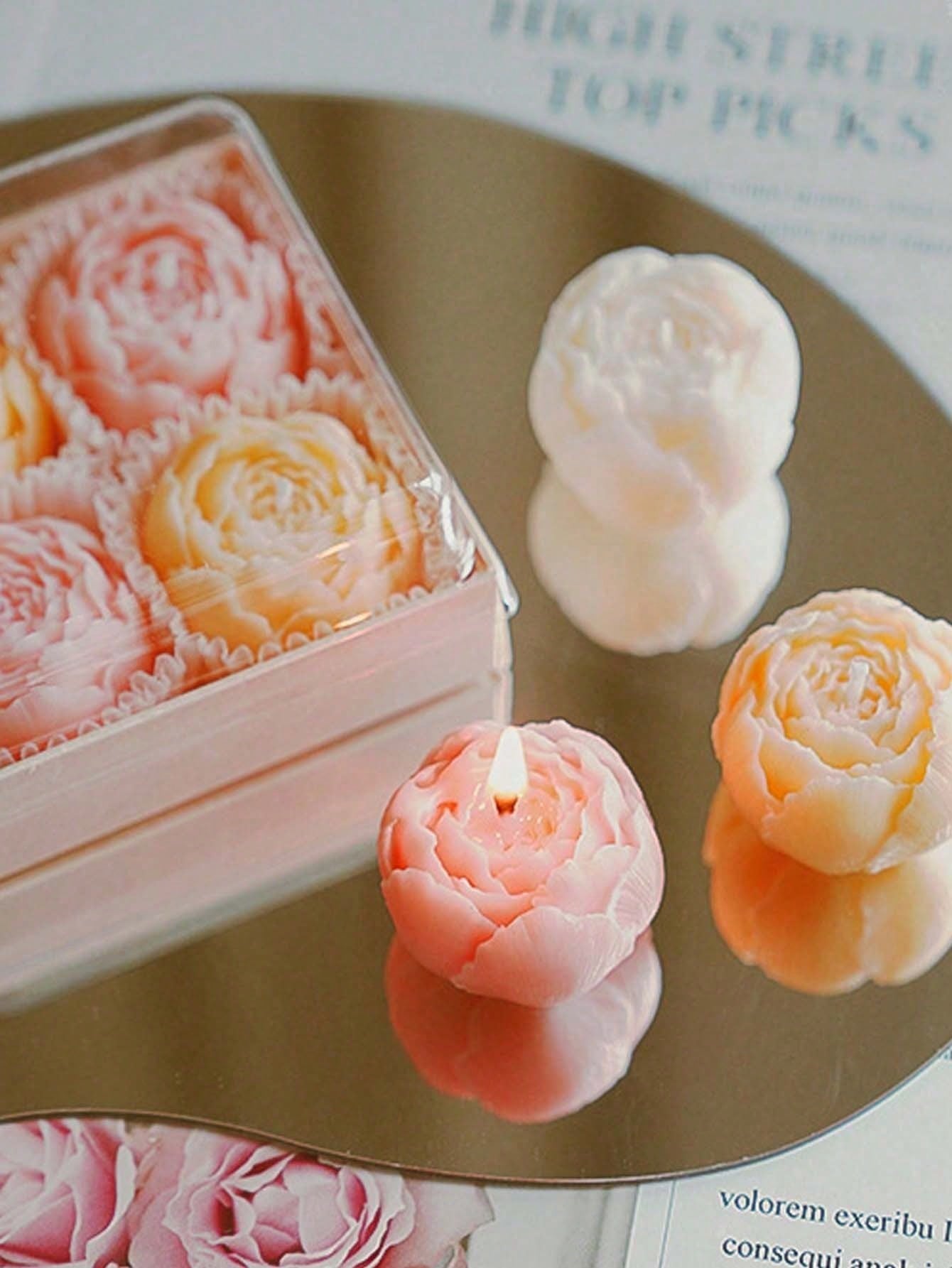 4個セット 手作りローズフレグランス、香り付きキャンドル、手 - Home Fragrance Homemade のレビューと価格