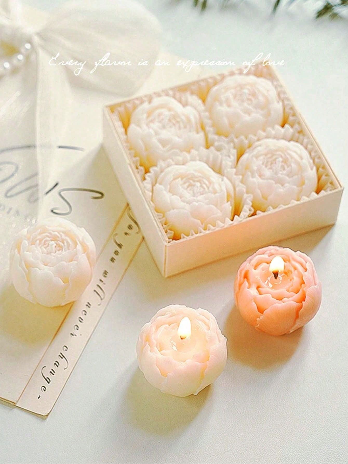 4個セット 手作りローズフレグランス、香り付きキャンドル、手 - Home Fragrance Homemade のレビューと価格