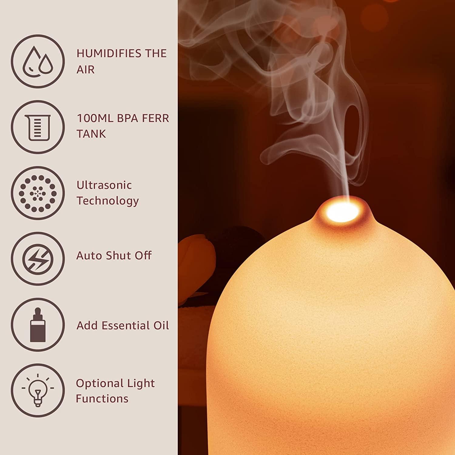 100ml セラミックエッセンシャルオイルディフューザー 寝 - Home Fragrance Products のレビューと価格