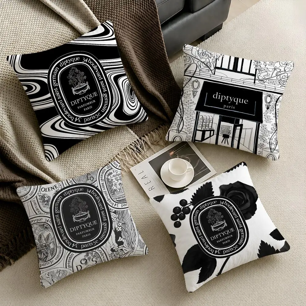 ディプティック香水柄クッションカバー、柔らかな短毛のプラッシ - Home Fragrance Diptyque のレビューと価格
