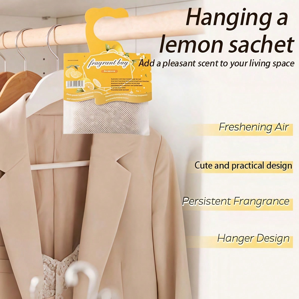 吊り下げ式レモンの香りのサシェ、クローゼットや引き出し用芳香 - Home Fragrance Products のレビューと価格
