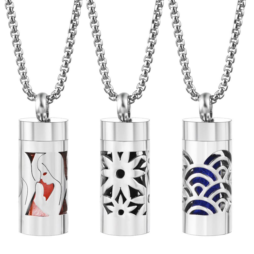 2024 新ステンレス鋼アロマセラピージュエリーペンダント花 - Diffuser Necklace Locket のレビューと価格