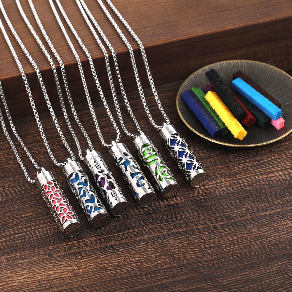 新しいアロマディフューザーネックレス愛パターンステンレス鋼エ - Diffuser Necklace Locket のレビューと価格