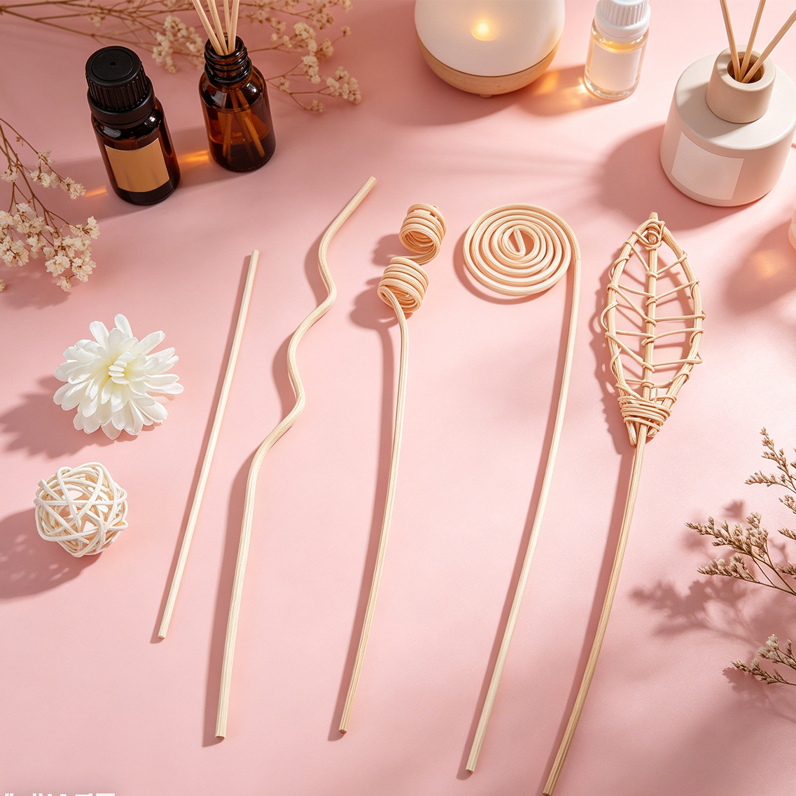 20本セットのリードディフューザー用スティック。天然ラタン製 - Home Fragrance Aroma Set のレビューと価格